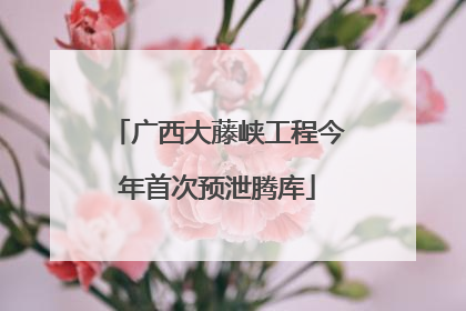 广西大藤峡工程今年首次预泄腾库