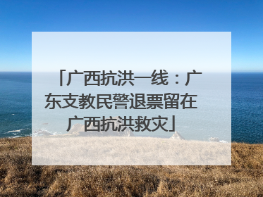广西抗洪一线：广东支教民警退票留在广西抗洪救灾