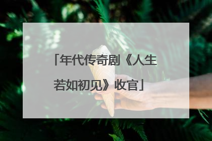 年代传奇剧《人生若如初见》收官