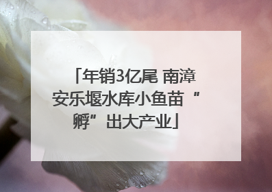 年销3亿尾 南漳安乐堰水库小鱼苗“孵”出大产业