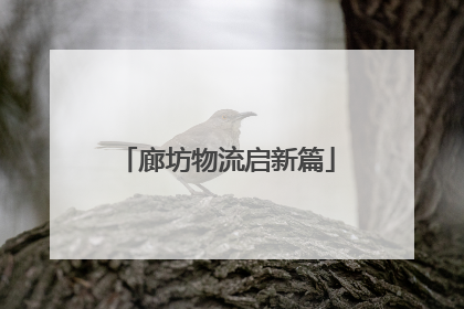 廊坊物流启新篇