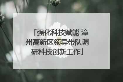 强化科技赋能 漳州高新区领导带队调研科技创新工作