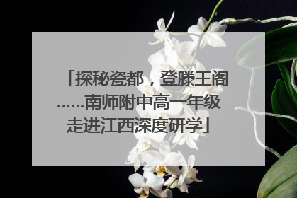 探秘瓷都，登滕王阁……南师附中高一年级走进江西深度研学
