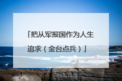 把从军报国作为人生追求（金台点兵）