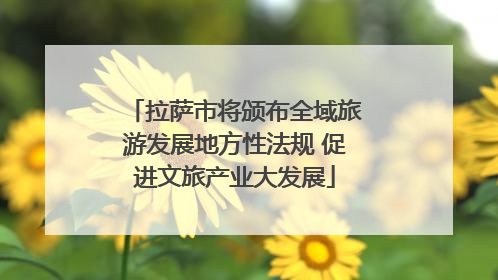 拉萨市将颁布全域旅游发展地方性法规 促进文旅产业大发展