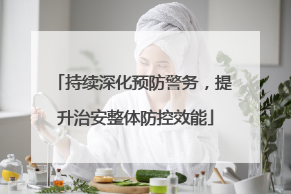 持续深化预防警务，提升治安整体防控效能