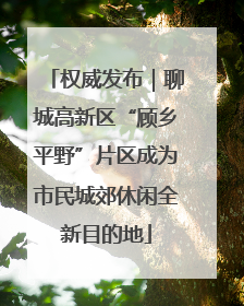 权威发布｜聊城高新区“顾乡平野”片区成为市民城郊休闲全新目的地