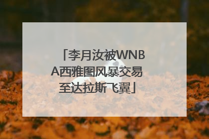 李月汝被WNBA西雅图风暴交易至达拉斯飞翼