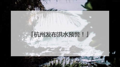 杭州发布洪水预警！
