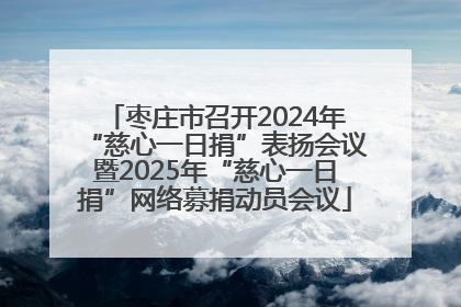 枣庄市召开2024年“慈心一日捐”表扬会议暨2025年“慈心一日捐”网络募捐动员会议