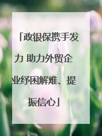 政银保携手发力 助力外贸企业纾困解难、提振信心