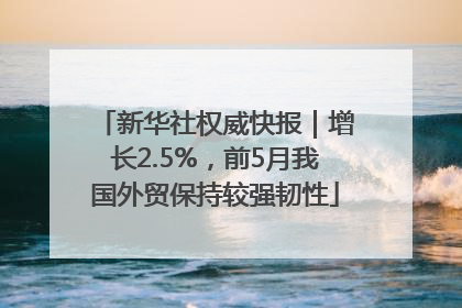 新华社权威快报｜增长2.5%，前5月我国外贸保持较强韧性