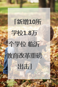 新增10所学校1.8万个学位 临沂教育改革重磅出击