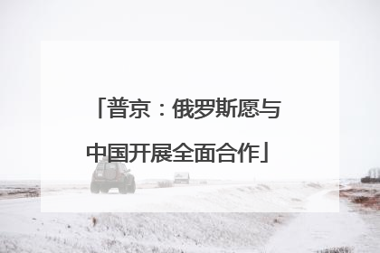 普京：俄罗斯愿与中国开展全面合作