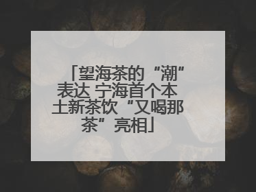 望海茶的“潮”表达 宁海首个本土新茶饮“又喝那茶”亮相