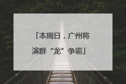 本周日，广州将演群“龙”争霸