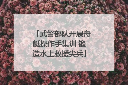 武警部队开展舟艇操作手集训 锻造水上救援尖兵