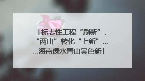 标志性工程“刷新”、“两山”转化“上新”……海南绿水青山景色新