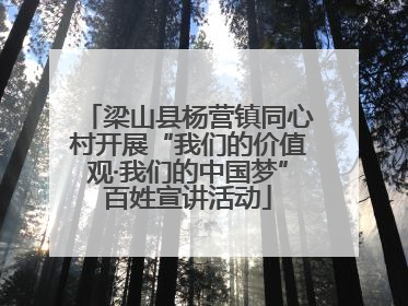 梁山县杨营镇同心村开展“我们的价值观·我们的中国梦”百姓宣讲活动