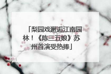 梨园戏邂逅江南园林！《陈三五娘》苏州首演受热捧