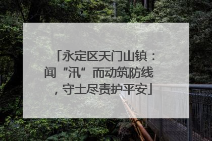 永定区天门山镇：闻“汛”而动筑防线，守土尽责护平安