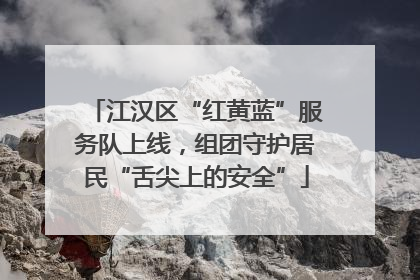 江汉区“红黄蓝”服务队上线，组团守护居民“舌尖上的安全”
