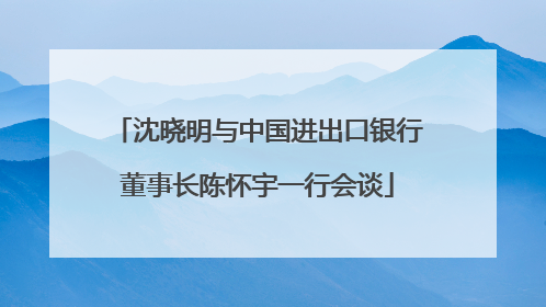 沈晓明与中国进出口银行董事长陈怀宇一行会谈