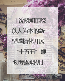 沈晓明围绕以人为本的新型城镇化开展“十五五”规划专题调研