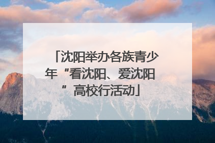 沈阳举办各族青少年“看沈阳、爱沈阳”高校行活动