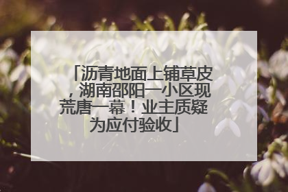沥青地面上铺草皮，湖南邵阳一小区现荒唐一幕！业主质疑为应付验收