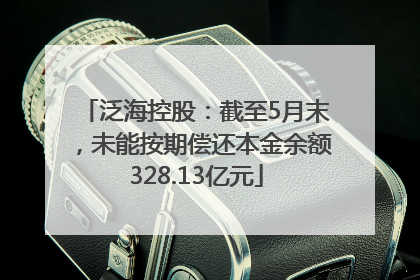 泛海控股：截至5月末，未能按期偿还本金余额328.13亿元