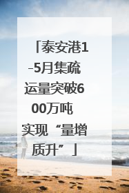 泰安港1-5月集疏运量突破600万吨 实现“量增质升”