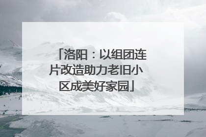 洛阳：以组团连片改造助力老旧小区成美好家园