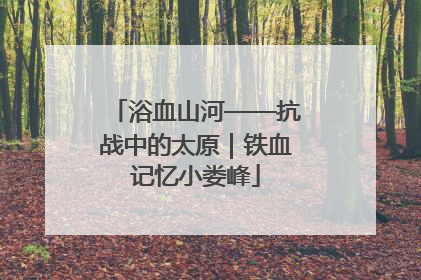 浴血山河——抗战中的太原｜铁血记忆小娄峰