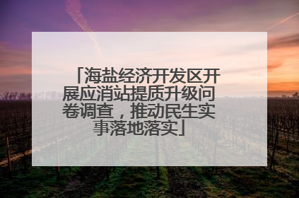 海盐经济开发区开展应消站提质升级问卷调查，推动民生实事落地落实