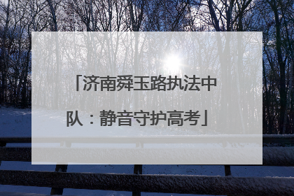 济南舜玉路执法中队：静音守护高考