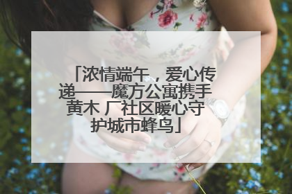 浓情端午，爱心传递——魔方公寓携手黄木 厂社区暖心守护城市蜂鸟