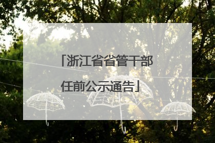浙江省省管干部任前公示通告