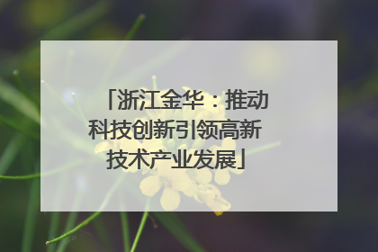 浙江金华：推动科技创新引领高新技术产业发展