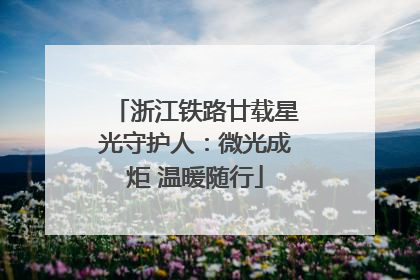 浙江铁路廿载星光守护人：微光成炬 温暖随行