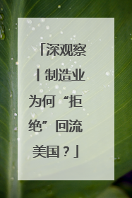 深观察丨制造业为何“拒绝”回流美国？