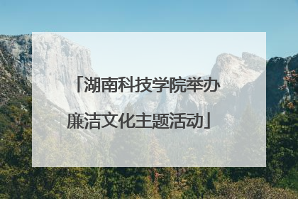 湖南科技学院举办廉洁文化主题活动