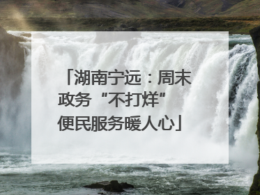湖南宁远：周末政务“不打烊” 便民服务暖人心