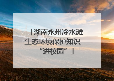 湖南永州冷水滩生态环境保护知识“进校园”