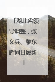 湖北省领导调整，张文兵、黎东辉同日履新