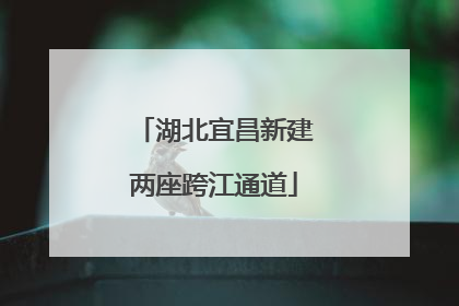 湖北宜昌新建两座跨江通道