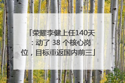荣耀李健上任140天：动了 38 个核心岗位，目标重返国内前三