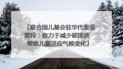 联合国儿基会驻华代表桑爱玲：致力于减少碳排放 帮助儿童适应气候变化
