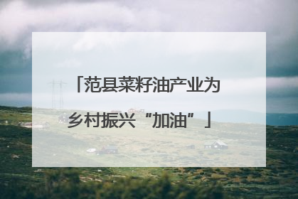 范县菜籽油产业为乡村振兴“加油”