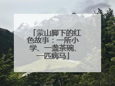 蒙山脚下的红色故事：一所小学、一盏茶碗、一匹病马